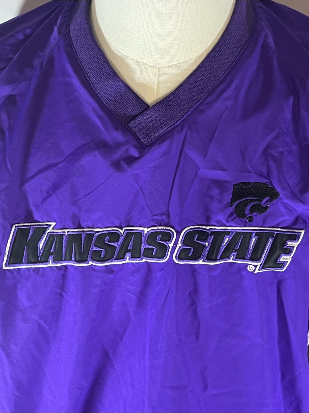 Starter Kansas State Wildcats Mens Vintage Windbreaker Pullover w/Side Zip M - Picture 2 of 11